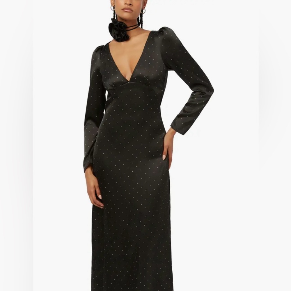 Backless long black dress